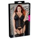 Strapshemd + String, Satin und Spitze, abknöpfbare Cups
