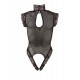 Body, ouvert, transparent, mit Spitzenbesatz an Armen, Halsband und Beinausschnitten