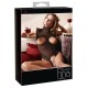 Body, ouvert, transparent, mit Spitzenbesatz an Armen, Halsband und Beinausschnitten