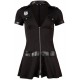 Minikleid mit Reißverschluss und Gürtelschlaufen, im Polizei-Look
