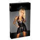 Minikleid aus Wetlook mit Netzeinsatz am Busen