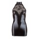 Minikleid aus Wetlook mit Spitzeneinsatz