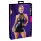 Minikleid aus Wetlook mit Spitzeneinsatz