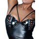Minikleid im Wetlook, Cups mit Ösen und Schnürung