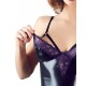 Minikleid aus Wetlook mit Spitze