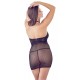 Minikleid aus Netzmaterial, mit angewebtem Halsband, elastisch