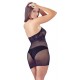Minikleid aus Netzmaterial, mit angewebtem Halsband, elastisch