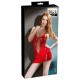 Minikleid aus Lack, mit Schnürungen, rot