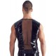 Lack-Shirt mit Netz und Schnallenriemen
