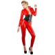 Catsuit aus Latex mit Stehkragen, rot