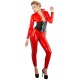 Catsuit aus Latex mit Stehkragen, rot