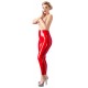Leggings aus Latex, taillenhoch, rot