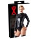 Langarm-Body mit Reißverschluss aus Latex
