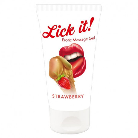 Gel “Erotic Massage Gel Strawberry“ mit Erdbeer-Aroma, 50 ml