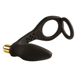 Analplug »Ro-Zen« mit Penisring und 7 Vibrationsstufen, schwarz