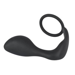 Penisring mit Analplug, schwarz