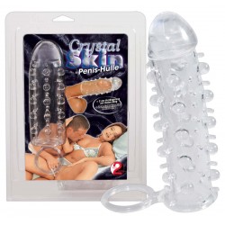 Penishülle »Crystal Skin« mit Hodenring und Reiznoppen
