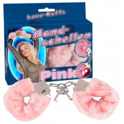 Handschellen »Love Cuffs«, aus Metall und Plüsch, rosa
