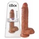King Cock 10 inch Balls Tan