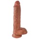 Dildo „King Cock 10 Zoll Balls“, 27 cm, mit Hoden, braun