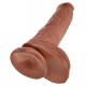 Dildo „King Cock 10 Zoll Balls“, 27 cm, mit Hoden, braun