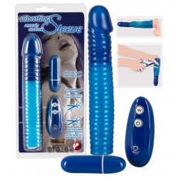 Penishülle mit Vibro-Ei, 7 Vibrationsmodi, blau