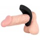Vibro-Penisring mit Klitorisstimulation, wiederaufladbar, schwarz