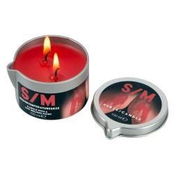S/M Kerze im Tiegel, rot, Niedertemperaturkerze, 100 g
