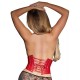 Leder-Korsett in Rot mit Zip