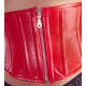 Leder-Korsett in Rot mit Zip