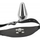 Leder-Riemen mit 3 Penisringen und abschraubbarem Analplug
