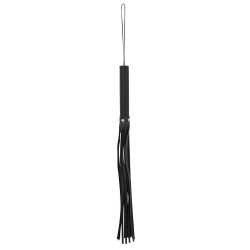 Peitsche aus Leder mit Holzgriff, 62 cm lang
