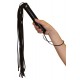 Peitsche aus Leder mit Holzgriff, 62 cm lang