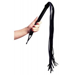 Peitsche aus Leder mit Holzgriff, mehrschwänzig, 75 cm lang