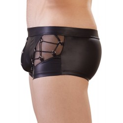 Pants im schwarzen Mattlook/Powernet mit Druckknopfleiste vorne