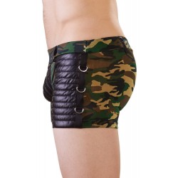 Pants mit Camouflage-Print und Mattlook-Details, seitlich Ringe