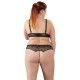 BH plus String ouvert, Spitze mit Perlenketten, busenfrei