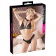 Soft-BH plus Tanga aus Blütenspitze mit schmalen Steg und Halsband