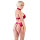 3-teiliges Straps-Set aus rotem Samt