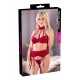3-teiliges Straps-Set aus rotem Samt