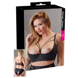 Hebe-BH aus schwarzer Spitze und mit elastischen Bändern