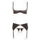 3-teiliges Hebe-Set mit Strass, schwarz