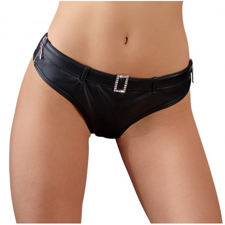 Panties mit Strass-Schnalle und geraffter Ponaht