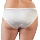 Slip in Weiß aus Stretchsatin und Spitze