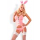 Strapshemd plus Slip im Häschen-Look