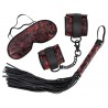 3-teiliges Bondageset aus Satin mit eingewebten Mustern