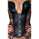 Corsage aus Powerwetlook und Spitze mit Strapshalter